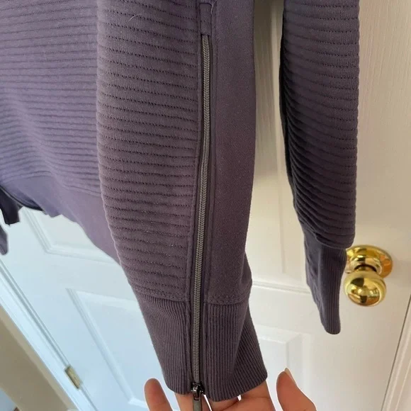 All in Motion Purple Ribbed Sweatshirt - Picture 2 of 4